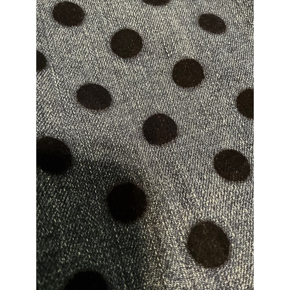 Women's Crown & Ivy Size 14R Skinny Denim Jeans with Black Velvet Raised Circles - Picture 8 of 10